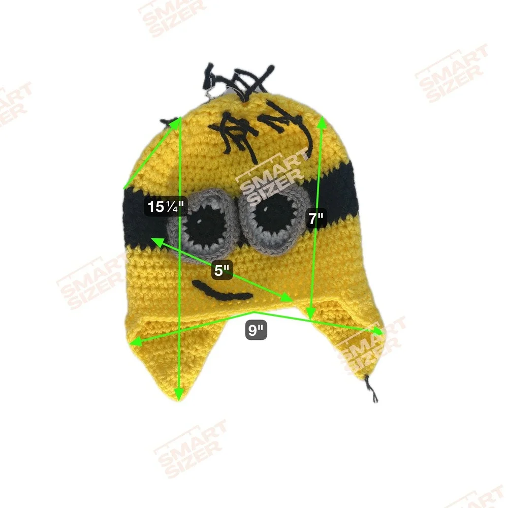 Kids Yellow Minion Handmade Crochet‎ Hat Beanie Winter Cute Earflap Costume